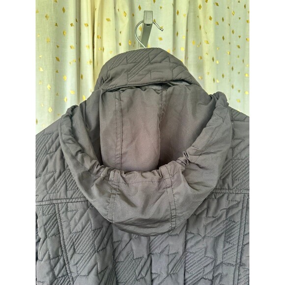 Weathercast Women's Quilted Hideaway Hoodie Zipper & Button Up Parka Jacket XL - Picture 8 of 12
